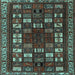 Square Machine Washable Persian Light Blue Traditional Rug, wshtr2485lblu