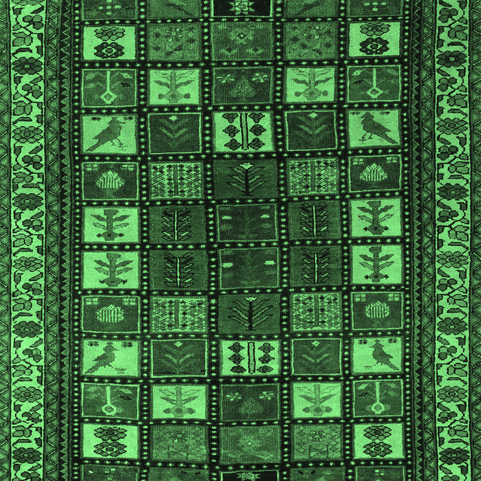 Machine Washable Persian Emerald Green Traditional Area Rugs, wshtr2485emgrn