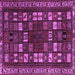 Square Machine Washable Persian Purple Traditional Area Rugs, wshtr2485pur