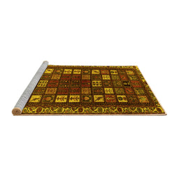 Sideview of Machine Washable Persian Yellow Traditional Rug, wshtr2485yw