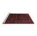 Sideview of Machine Washable Traditional Bakers Brown Rug, wshtr2486