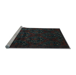 Sideview of Machine Washable Persian Light Blue Traditional Rug, wshtr2486lblu