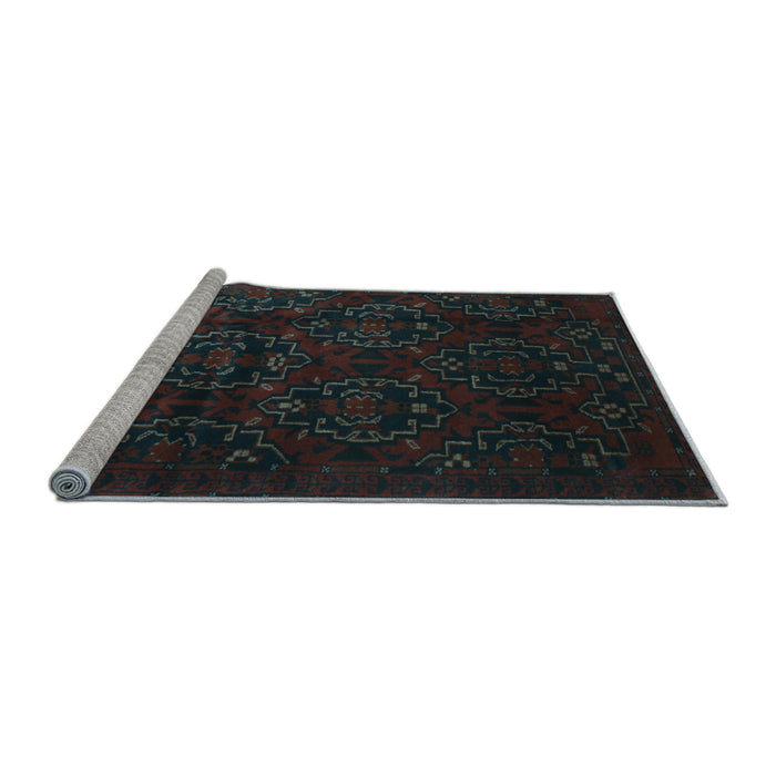 Sideview of Machine Washable Persian Light Blue Traditional Rug, wshtr2486lblu