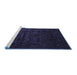 Sideview of Machine Washable Persian Blue Traditional Rug, wshtr2486blu