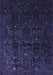 Machine Washable Persian Blue Traditional Rug, wshtr2486blu