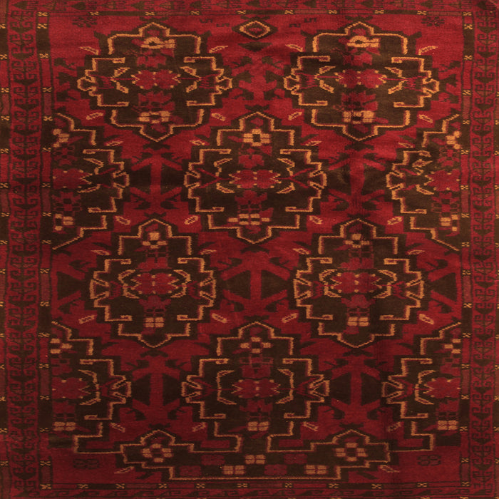 Round Machine Washable Persian Orange Traditional Area Rugs, wshtr2486org