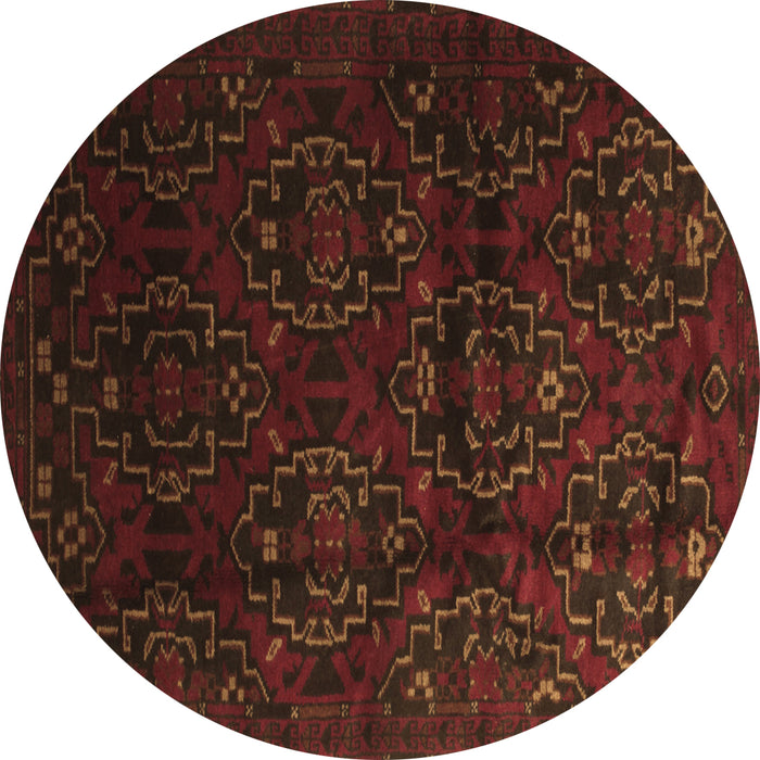 Round Machine Washable Persian Brown Traditional Rug, wshtr2486brn