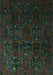 Machine Washable Persian Turquoise Traditional Area Rugs, wshtr2486turq