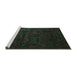 Sideview of Machine Washable Persian Turquoise Traditional Area Rugs, wshtr2486turq