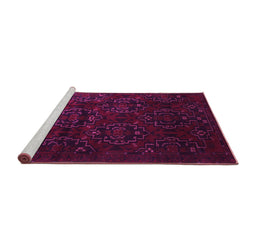 Sideview of Machine Washable Persian Pink Traditional Rug, wshtr2486pnk