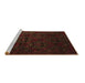 Sideview of Machine Washable Persian Brown Traditional Rug, wshtr2486brn