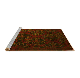 Sideview of Machine Washable Persian Yellow Traditional Rug, wshtr2486yw