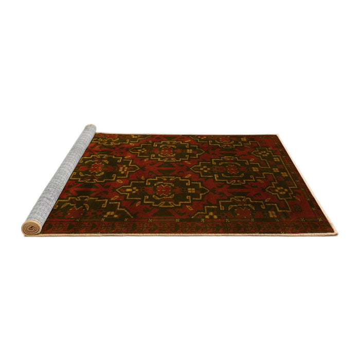 Sideview of Machine Washable Persian Yellow Traditional Rug, wshtr2486yw
