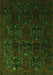 Serging Thickness of Machine Washable Persian Green Traditional Area Rugs, wshtr2486grn