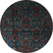 Round Persian Light Blue Traditional Rug, tr2486lblu