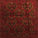 Serging Thickness of Persian Orange Traditional Rug, tr2486org