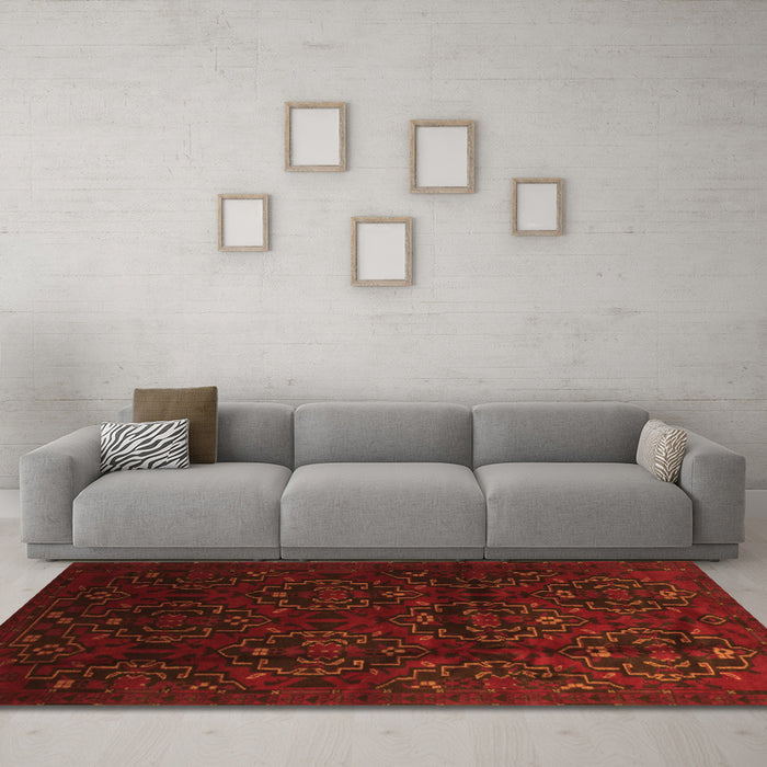 Machine Washable Persian Orange Traditional Area Rugs in a Living Room, wshtr2486org