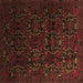 Square Machine Washable Persian Brown Traditional Rug, wshtr2486brn