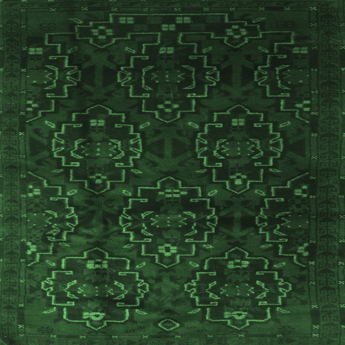 Square Machine Washable Persian Emerald Green Traditional Area Rugs, wshtr2486emgrn
