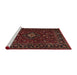 Sideview of Machine Washable Traditional Chestnut Brown Rug, wshtr2487