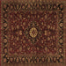 Square Machine Washable Persian Brown Traditional Rug, wshtr2487brn