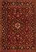 Serging Thickness of Machine Washable Persian Orange Traditional Area Rugs, wshtr2487org