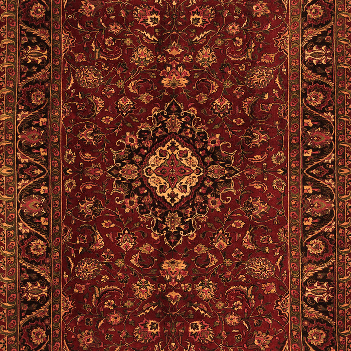 Serging Thickness of Machine Washable Persian Orange Traditional Area Rugs, wshtr2487org