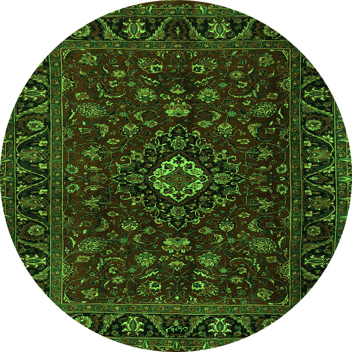 Square Persian Green Traditional Rug, tr2487grn