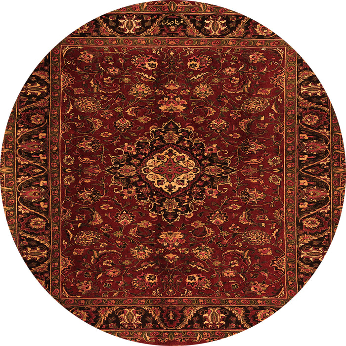 Machine Washable Persian Orange Traditional Area Rugs, wshtr2487org