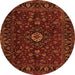 Machine Washable Persian Orange Traditional Area Rugs, wshtr2487org