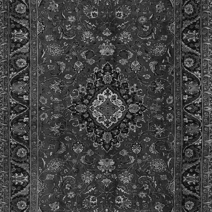 Serging Thickness of Machine Washable Persian Gray Traditional Rug, wshtr2487gry