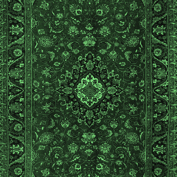 Machine Washable Persian Emerald Green Traditional Area Rugs, wshtr2487emgrn