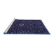 Sideview of Machine Washable Persian Blue Traditional Rug, wshtr2487blu