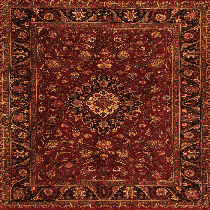 Serging Thickness of Persian Orange Traditional Rug, tr2487org