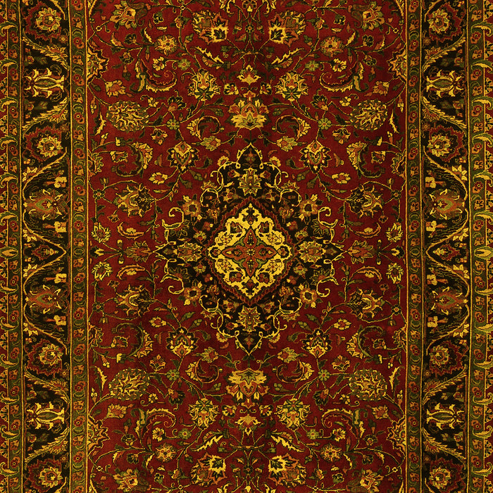 Machine Washable Persian Yellow Traditional Rug, wshtr2487yw