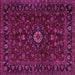 Square Machine Washable Persian Pink Traditional Rug, wshtr2487pnk