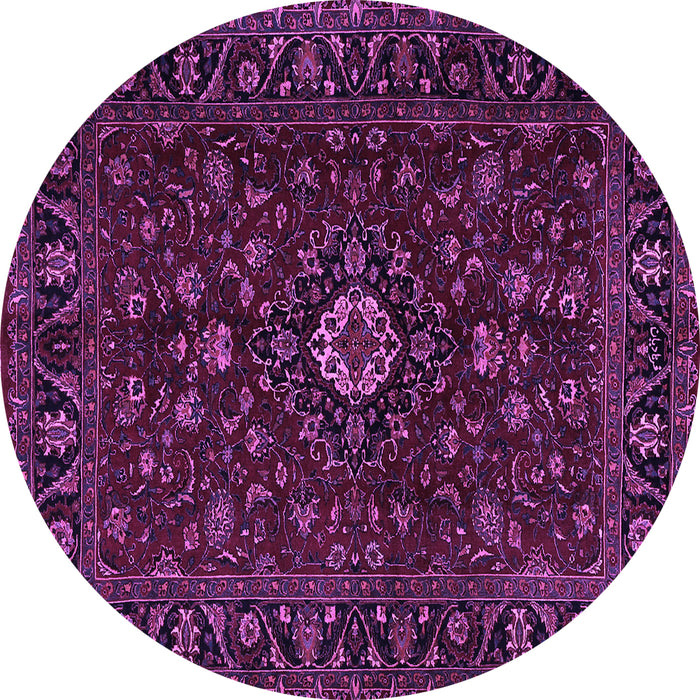 Round Persian Purple Traditional Rug, tr2487pur