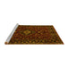 Sideview of Machine Washable Persian Yellow Traditional Rug, wshtr2487yw