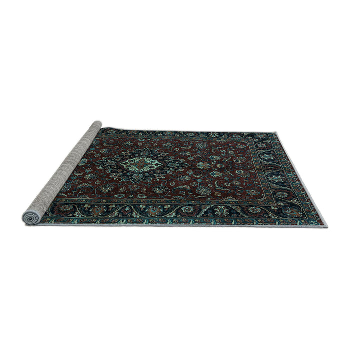 Sideview of Machine Washable Persian Light Blue Traditional Rug, wshtr2487lblu