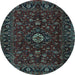 Round Persian Light Blue Traditional Rug, tr2487lblu