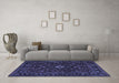 Machine Washable Persian Blue Traditional Rug in a Living Room, wshtr2487blu