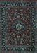 Machine Washable Persian Light Blue Traditional Rug, wshtr2487lblu