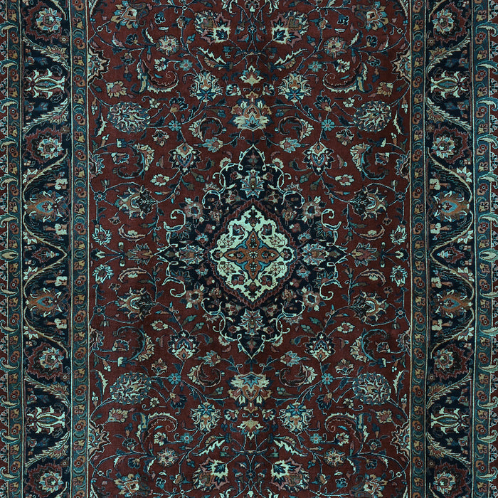 Machine Washable Persian Light Blue Traditional Rug, wshtr2487lblu