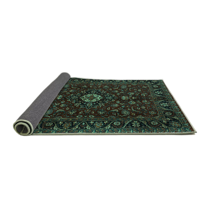 Sideview of Persian Turquoise Traditional Rug, tr2487turq