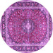 Round Medallion Purple Traditional Rug, tr2488pur