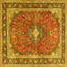 Square Medallion Yellow Traditional Rug, tr2488yw