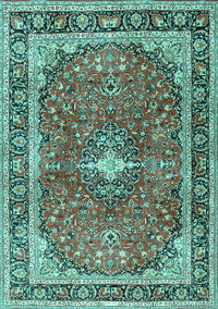 Medallion Turquoise Traditional Rug, tr2488turq