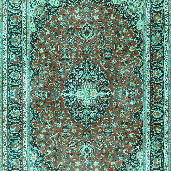 Medallion Turquoise Traditional Rug, tr2488turq