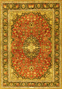 Medallion Yellow Traditional Rug, tr2488yw