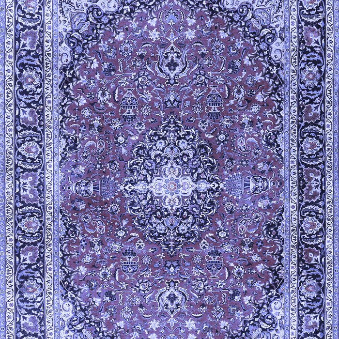 Machine Washable Medallion Blue Traditional Rug, wshtr2488blu